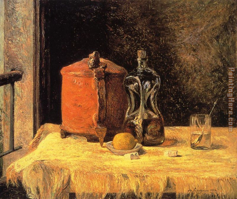 Still Life with Mig and Carafe painting - Paul Gauguin Still Life with Mig and Carafe art painting